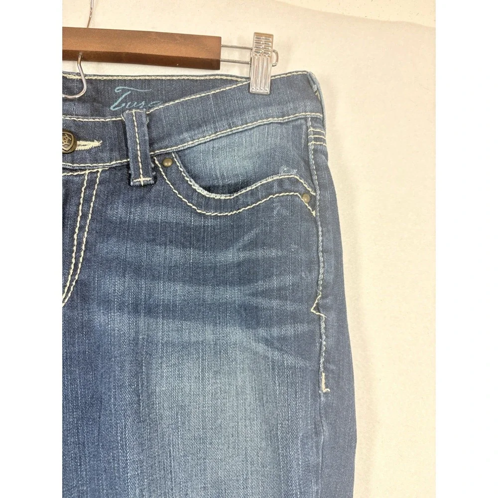 Ariat Turquoise Boot Jeans 30x34 Western Boho‎ Rodeo Flap Pocket Embroidered - Picture 6 of 14